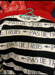 Striped 'PAS DE TROIS' Knit Sweater