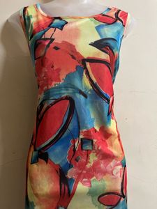 Price Drop Abstract Print Sleeveless Dress