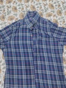 Wrogn Blue Plaid Casual Shirt