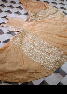 bust 36 Elegant Yellow Ethnic Gown