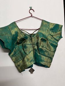 Green Brocade Blouse