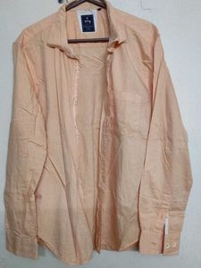 Men's Peach Long Sleeve Casual Shirt