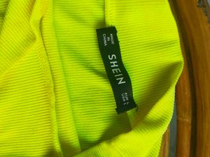Neon Green Mock Neck T-Shirt