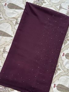 Georgette Burgundy Saree