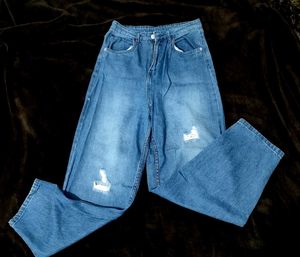 Ripped Blue Denim Jeans