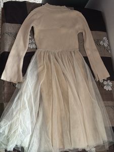 Elegant Pearl Embellished Tulle Dress