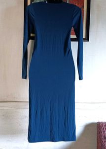 Long Sleeve Blue Midi Dress