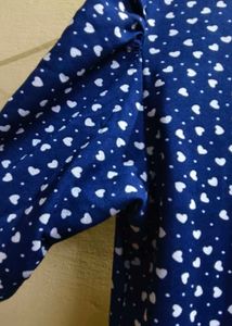 Charming Blue Heart Print Top
