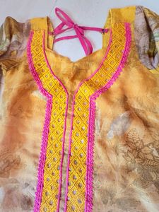 Yellow Kurti &amp; black frock Combo
