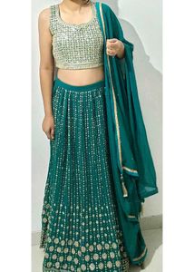 Beautiful Green Embroidered Lehenga Set