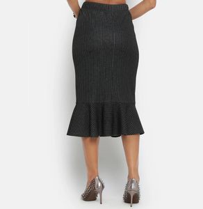 Chic Pinstripe Flared Skirt