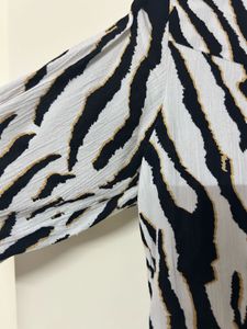 Stylish Zebra Print Button-Up Shirt