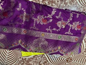 Purple Banarasi Silk Saree