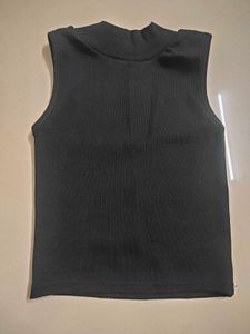 Sleeveless Mock Neck Cropped Top