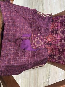 Designer Purple Print Saree