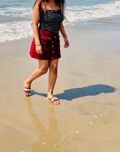 Maroon Mini Skirt