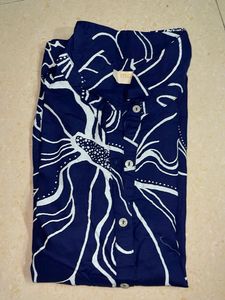 Blue Floral Print Shirt