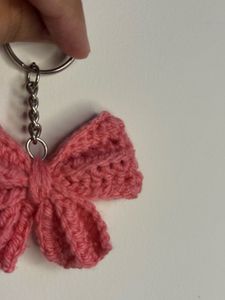 Handmade Crochet Bow Keychain
