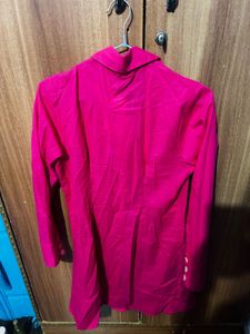 Chic Pink Button-Up Shirt Dress