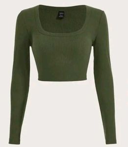 Ribbed Long Sleeve Crop Top