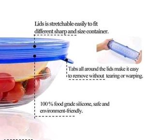 Silicon stretchable lids pack of 6