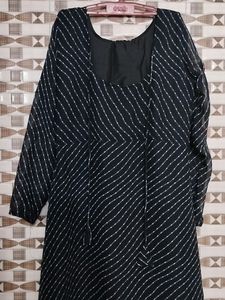 Striped Anarkali Dress