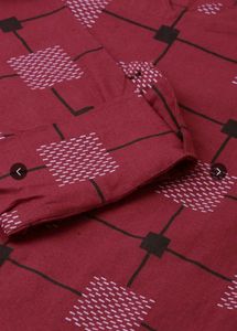Maroon Geometric Print Long Kurta