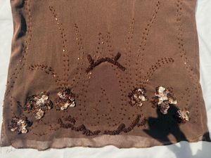 Y2k Brown Embellished Top