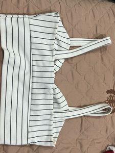 Striped Knot Front Tank Top.