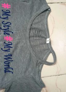 Grey Cold Shoulder T-Shirt