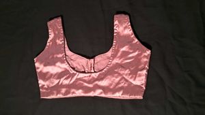 peach pink colour party saree