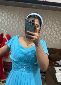 Elegant Blue Gown with Embellishments🎀❤️