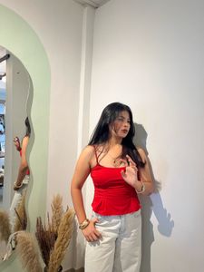Chic Red Spaghetti Strap Top
