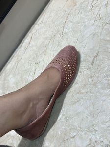 Sparkly Rose Gold Ballet Flats