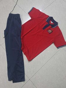 Red & Navy Polo T-Shirt and Track Pants KV school