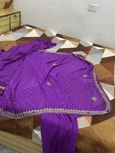 Purple Embroidered Kurta Set