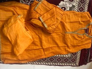 Orange Kurta Set with Dupatta