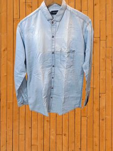 Men's Light Wash Denim Shirt Size XL