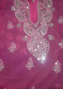 Beautiful Pink Embroidered Kurta