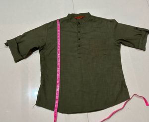 Olive Green Linen Shirt