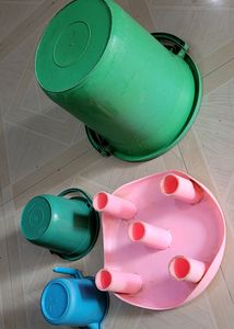 4 Set Bucket 2 🪣 &amp; bathstand &amp; Mug
