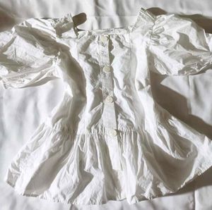 Zara White Cotton Top 🌸
