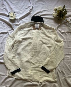 Elegant Cream Blouse &amp; Printed Skirt Set