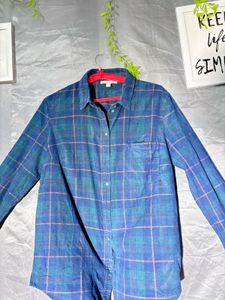 ESPIRIT Blue Plaid Long Sleeve Shirt