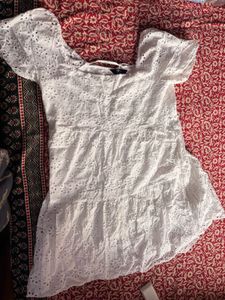 Chic White Broderie Anglaise Dress