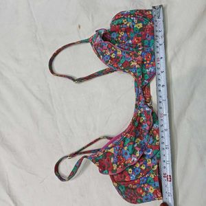 Floral 🪔Ruffle Bikini Top
