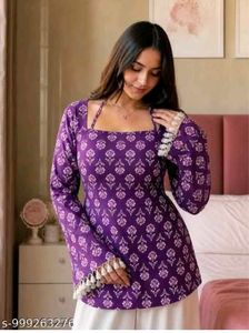 Purple Printed Kurta