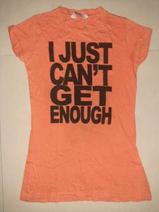 🧡 Rare Y2K Coral Statement Tee - Women's