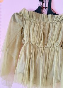 Chic Off-Shoulder Tulle Top