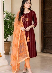 new silk saree with kurti set